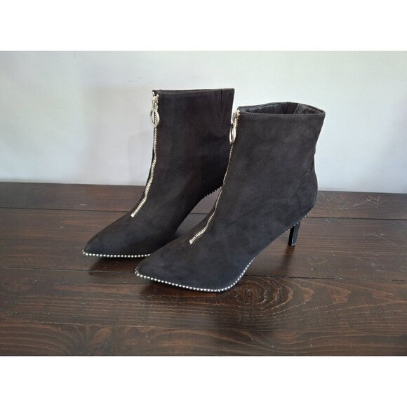 Bar III Black Women's Briget Front-Zip Booties/NWOB, Sz. 10M - Picture 1 of 10